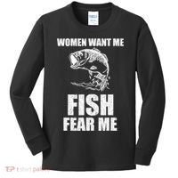 Fish Want Me, Women Fear Me Meme Kids Long Sleeve Shirt thumb 0