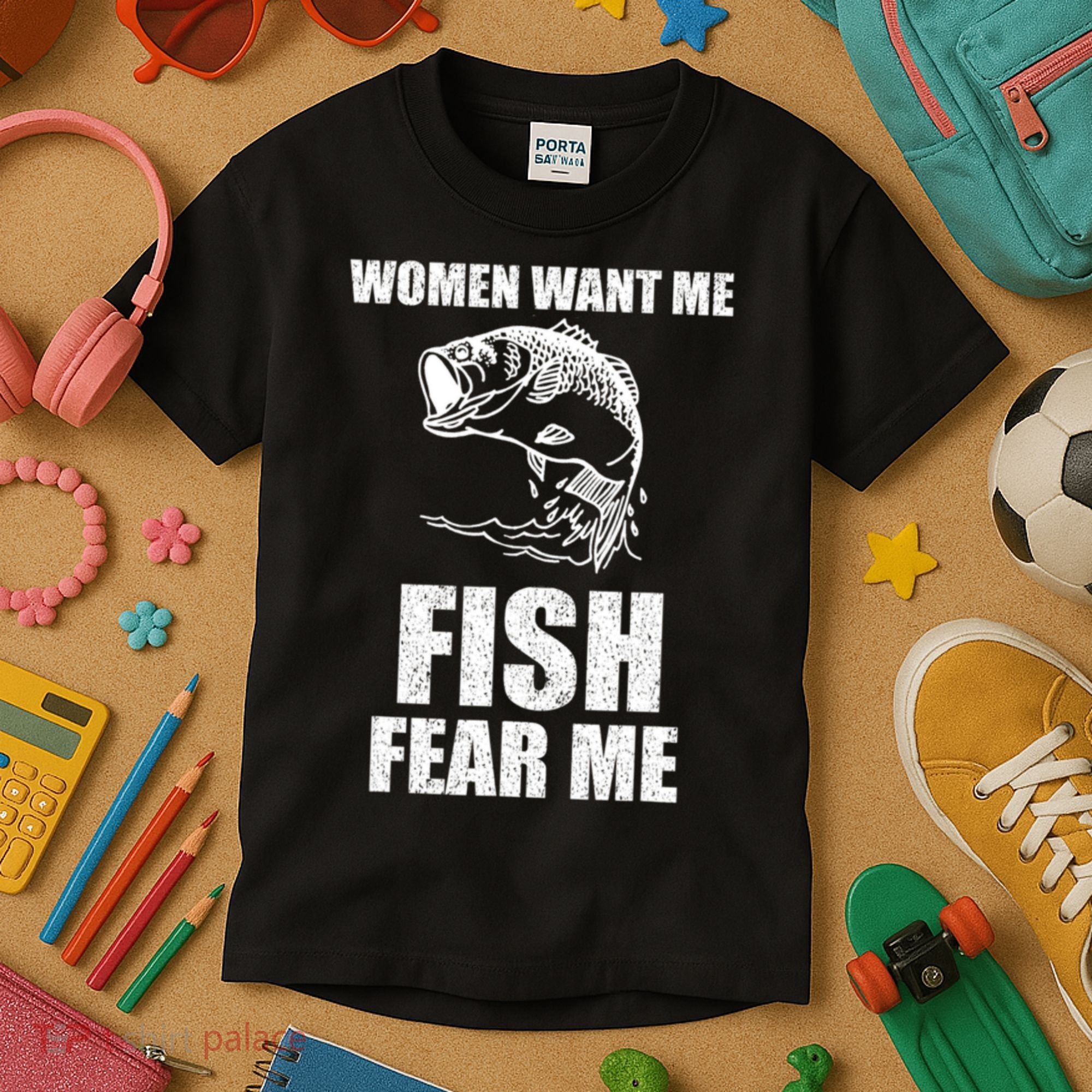 Fish Want Me, Women Fear Me Meme Kids T-Shirt