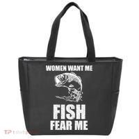 Fish Want Me, Women Fear Me Meme Tote Bag thumb 0
