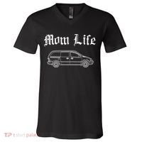 Funny Womens Mom Life Gangsta Minivan Gift Funny Gift For Busy Moms V-Neck T-Shirt thumb 0