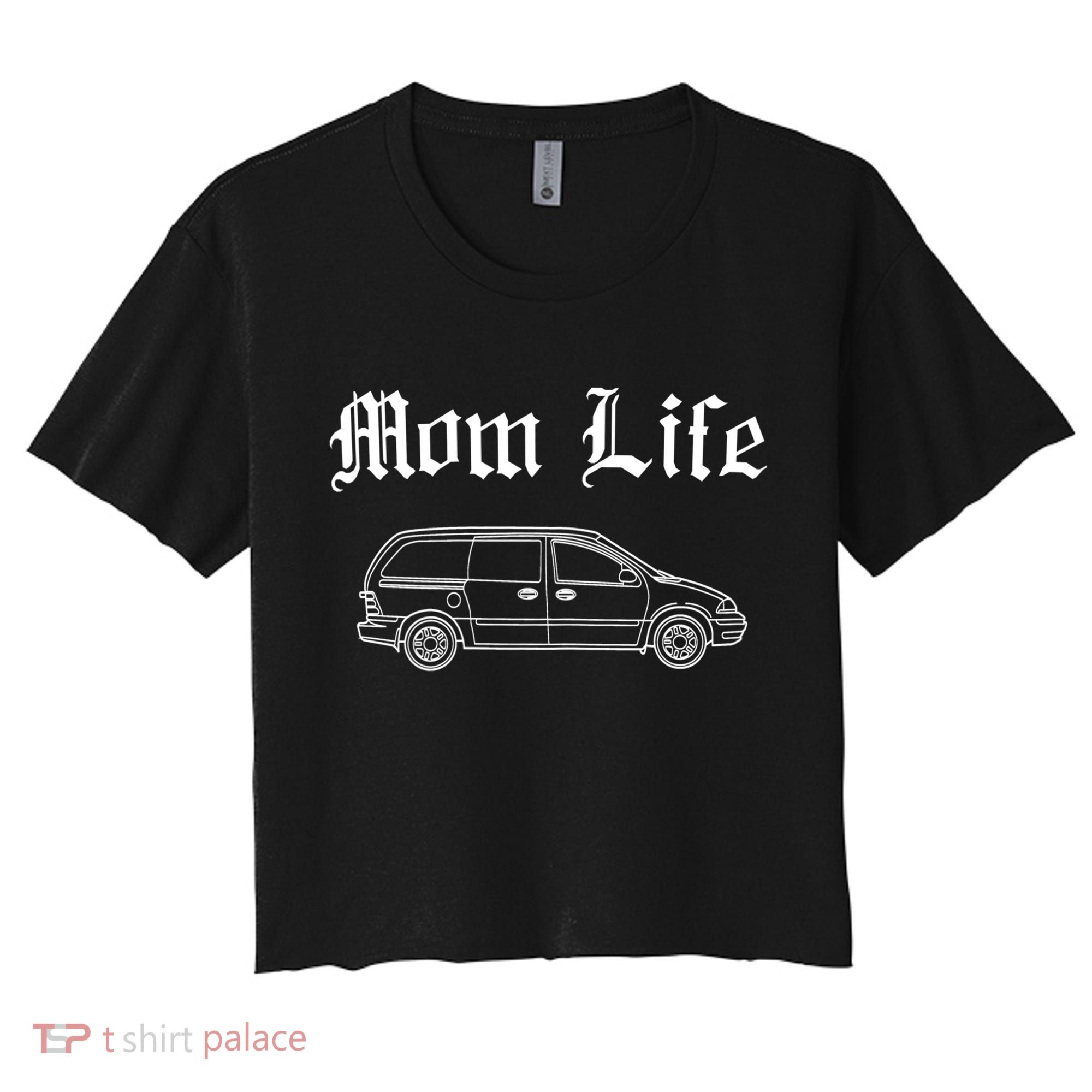 Funny Womens Mom Life Gangsta Minivan Gift Funny Gift For Busy Moms Women's Crop Top Tee