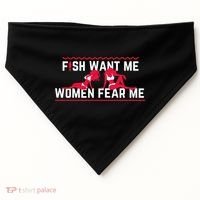 Fish Want Me, Women Fear Me USA-Made Doggie Bandana thumb 0