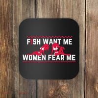 Fish Want Me, Women Fear Me Coaster thumb 0