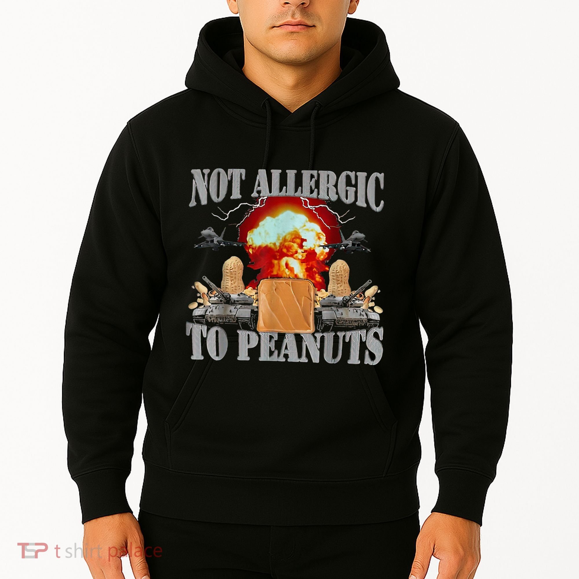 Funny Weird Meme Not Allergic To Peanut Cursed Peanut Butter Hoodie