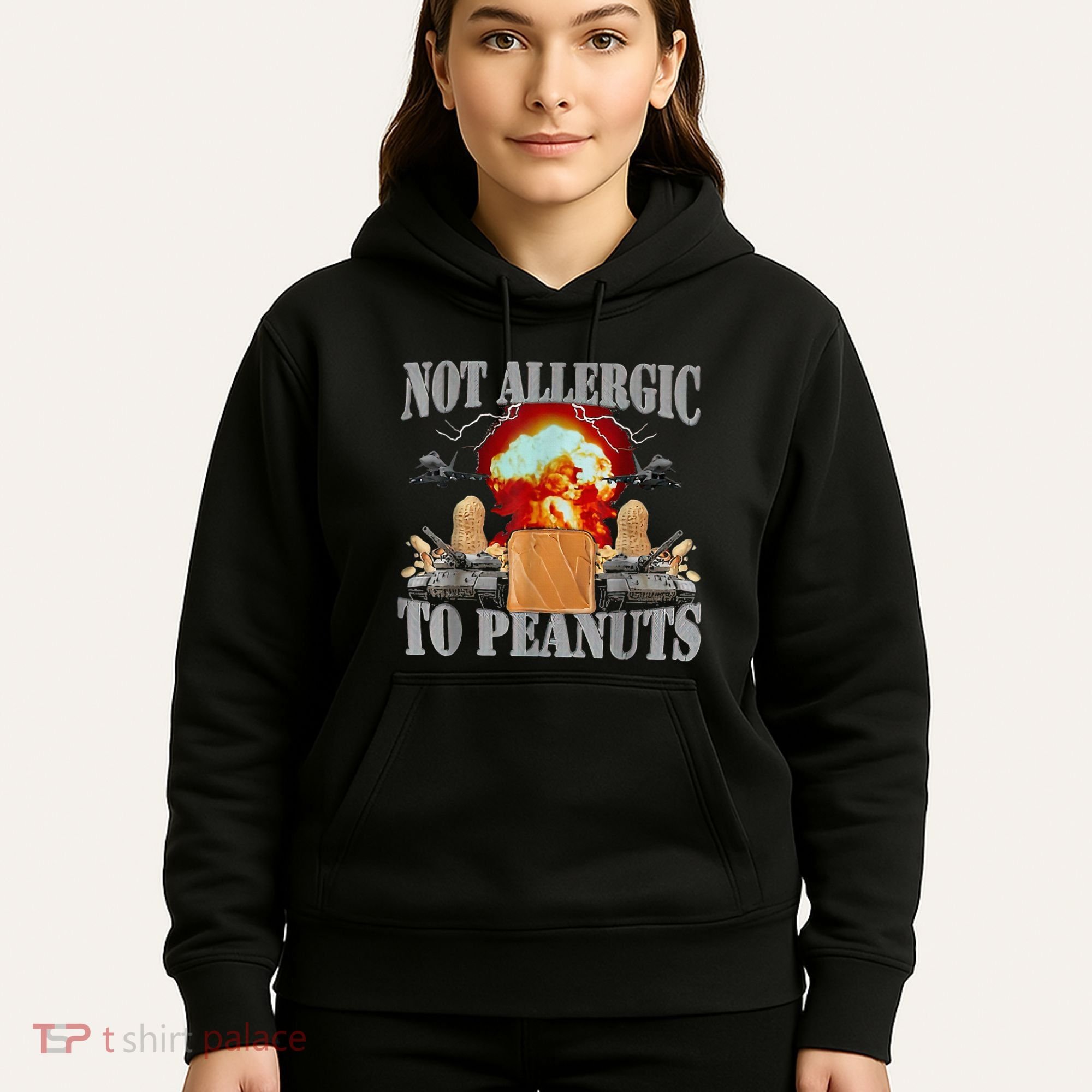 Funny Weird Meme Not Allergic To Peanut Cursed Peanut Butter Hoodie