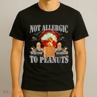Funny Weird Meme Not Allergic To Peanut Cursed Peanut Butter T-Shirt thumb 3