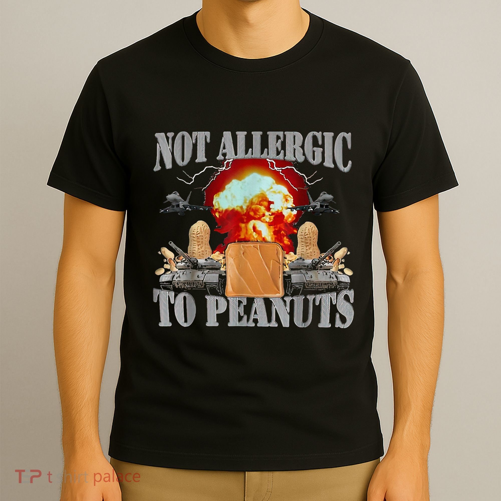 Funny Weird Meme Not Allergic To Peanut Cursed Peanut Butter T-Shirt