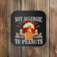 Funny Weird Meme Not Allergic To Peanut Cursed Peanut Butter Coaster thumb 0