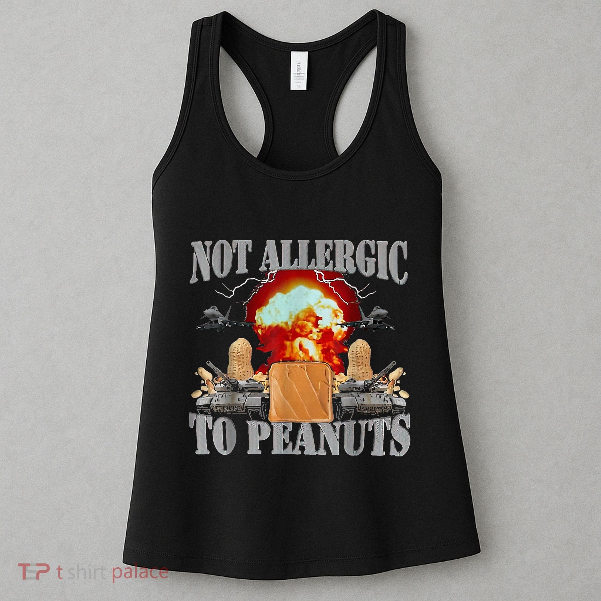 Funny Weird Meme Not Allergic To Peanut Cursed Peanut Butter Women's Tank Top