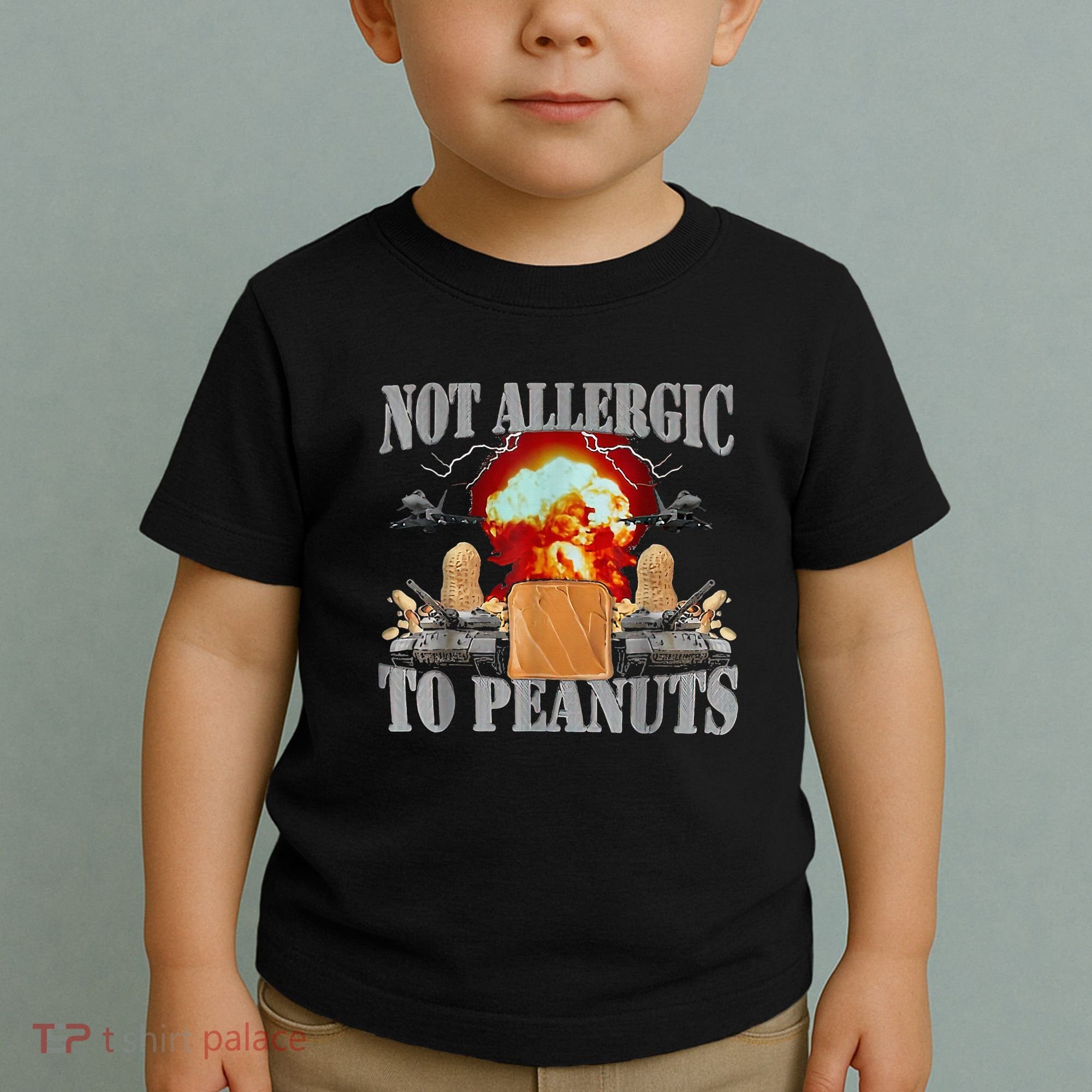 Funny Weird Meme Not Allergic To Peanut Cursed Peanut Butter Toddler T-Shirt