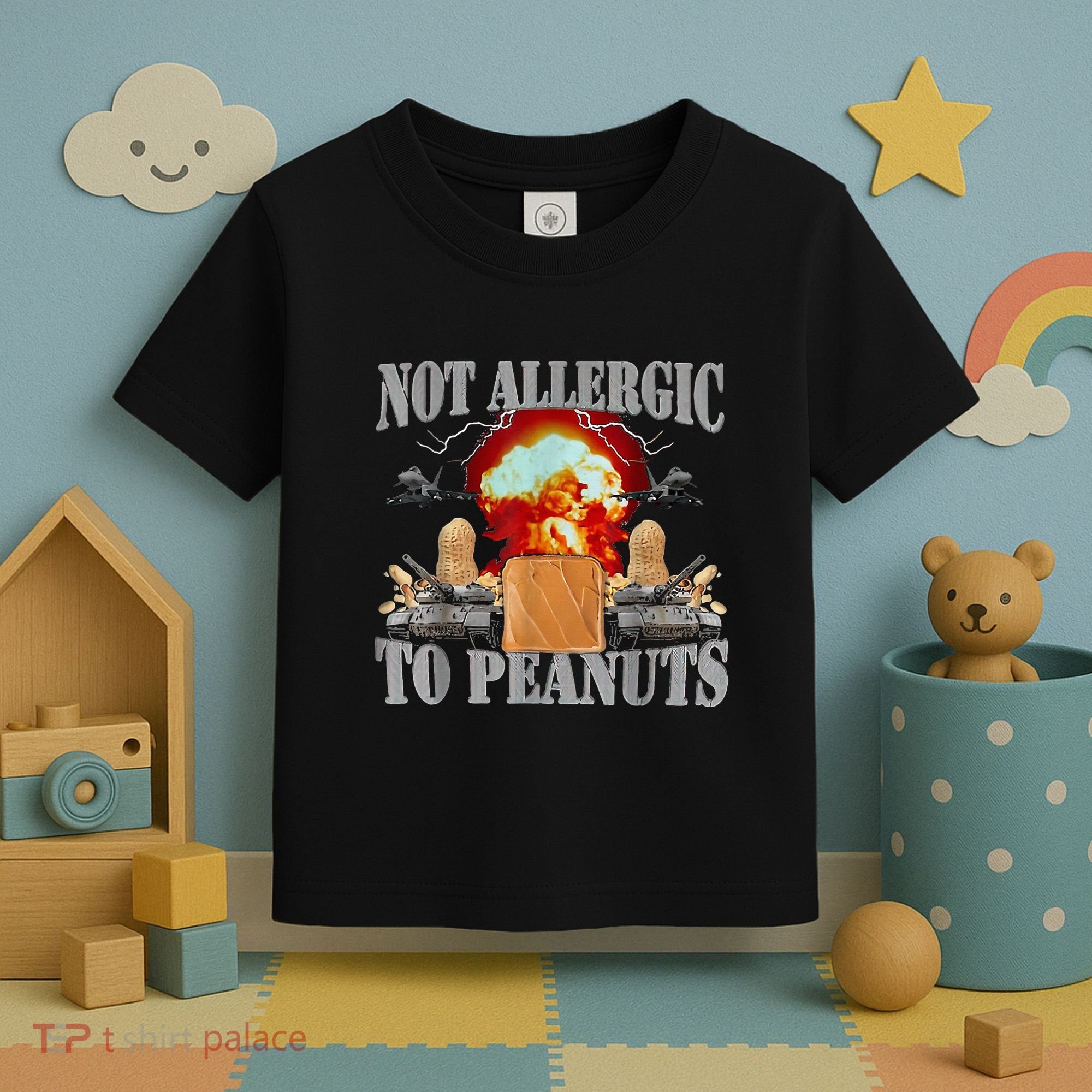 Funny Weird Meme Not Allergic To Peanut Cursed Peanut Butter Toddler T-Shirt