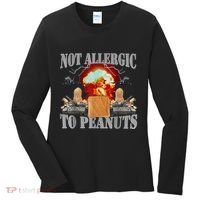 Funny Weird Meme Not Allergic To Peanut Cursed Peanut Butter Women's Long Sleeve Shirt thumb 0