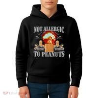 Funny Weird Meme Not Allergic To Peanut Cursed Peanut Butter Kids Hoodie thumb 4