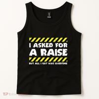 Funny Work Meme Working Overtime Funny Factory Worker Tank Top thumb 2