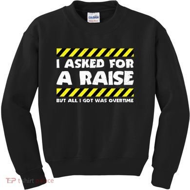 Funny Work Meme Working Overtime Funny Factory Worker Kids Sweatshirt