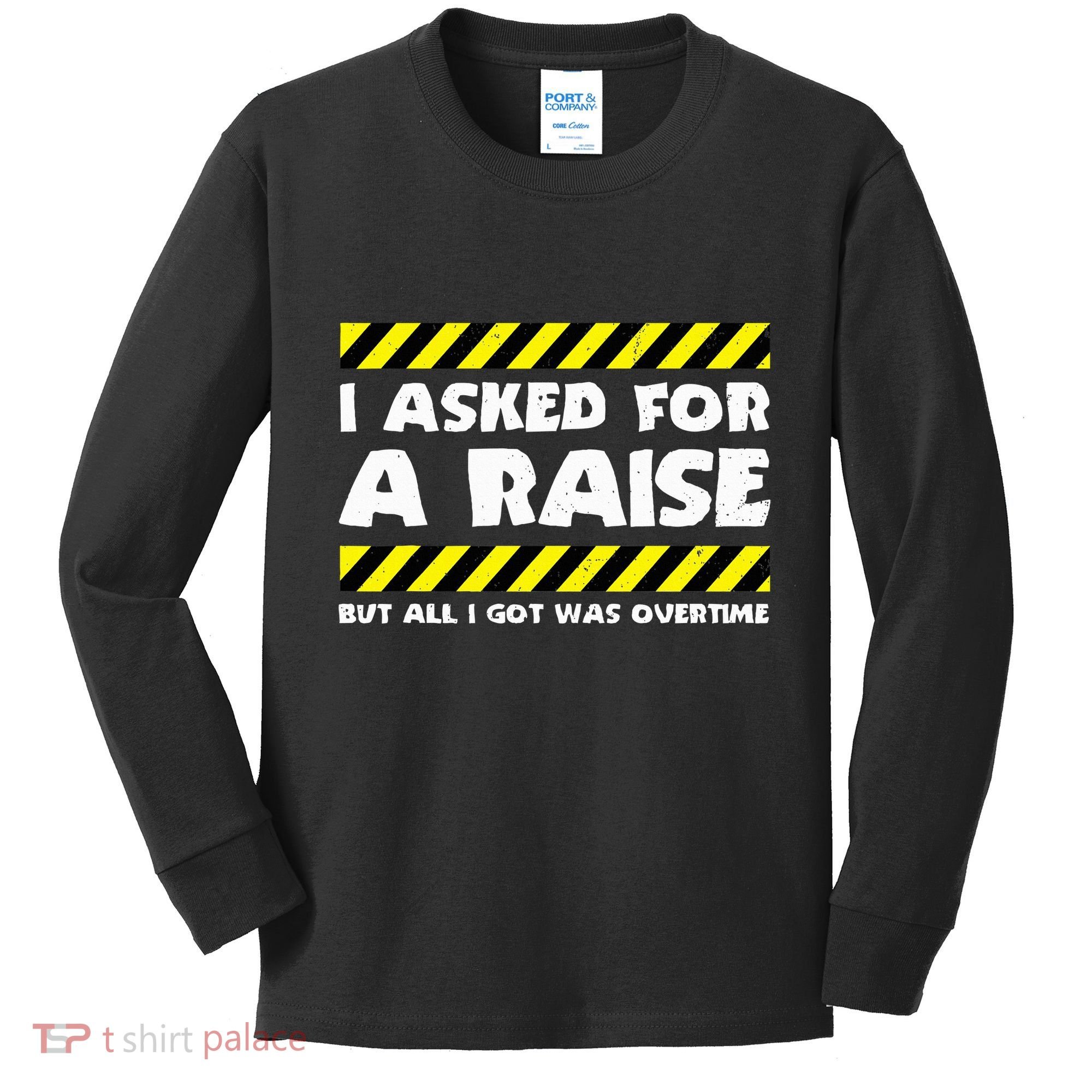 Funny Work Meme Working Overtime Funny Factory Worker Kids Long Sleeve Shirt