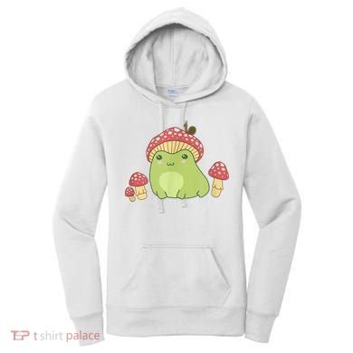 Frog With Mushroom Hat & Snail Cottagecore Aesthetic Women's Hoodie