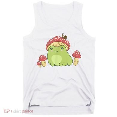 Frog With Mushroom Hat & Snail Cottagecore Aesthetic Tank Top
