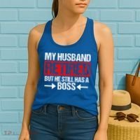 Funny Wife My Husband Retired But He Still Has A Boss Gift Women's Tank Top thumb 2