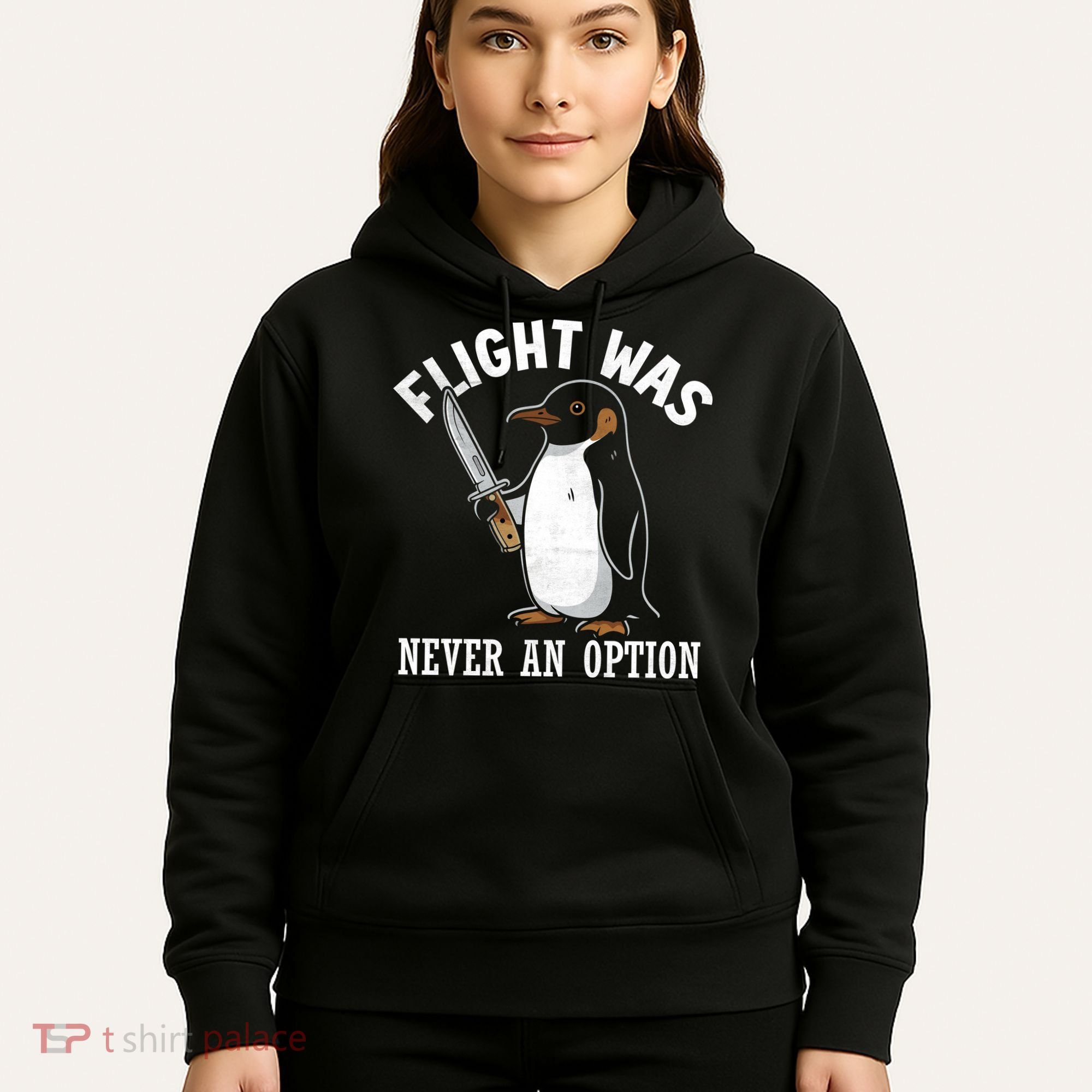 Flight Was Never An Option Funny Penguin Meme Hoodie