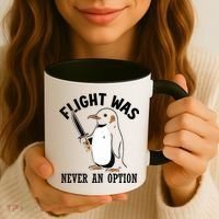 Flight Was Never An Option Funny Penguin Meme Coffee Mug thumb 3