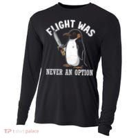 Flight Was Never An Option Funny Penguin Meme Cooling Performance Long Sleeve Crew thumb 0