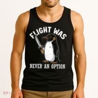 Flight Was Never An Option Funny Penguin Meme Tank Top thumb 3