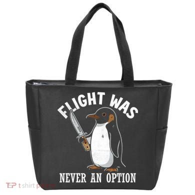 Flight Was Never An Option Funny Penguin Meme Tote Bag