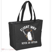 Flight Was Never An Option Funny Penguin Meme Tote Bag thumb 2