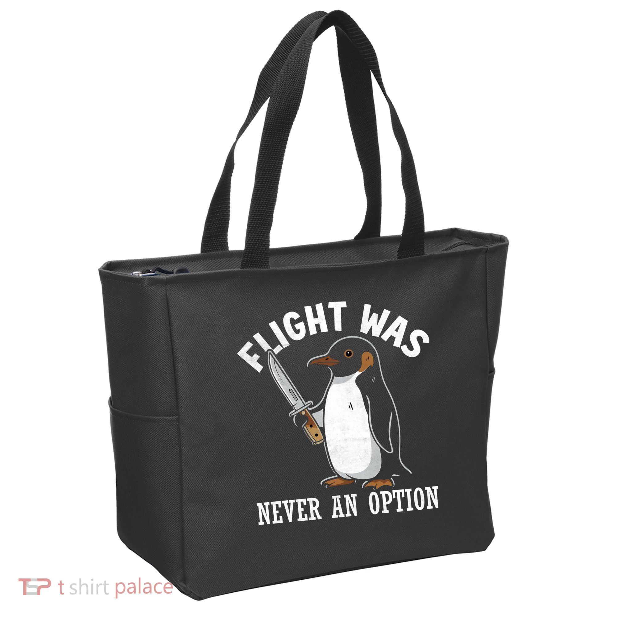 Flight Was Never An Option Funny Penguin Meme Tote Bag
