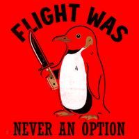 Flight Was Never An Option Funny Penguin Meme Santa Hat thumb 1
