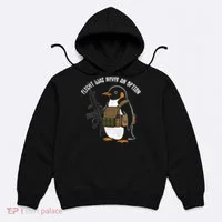 Flight Was Never An Option Tactical Penguin Funny Meme Hoodie thumb 0