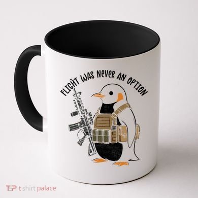 Flight Was Never An Option Tactical Penguin Funny Meme Coffee Mug