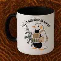 Flight Was Never An Option Tactical Penguin Funny Meme Coffee Mug thumb 2