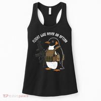 Flight Was Never An Option Tactical Penguin Funny Meme Women's Tank Top thumb 0