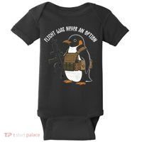 Flight Was Never An Option Tactical Penguin Funny Meme Baby Bodysuit thumb 0
