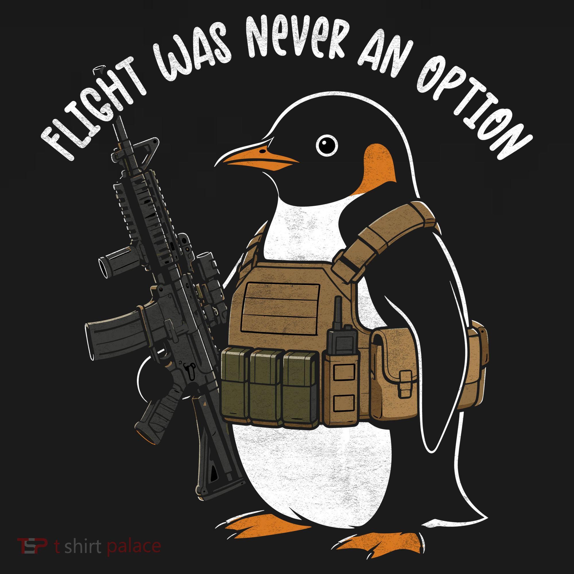 Flight Was Never An Option Tactical Penguin Funny Meme Baby Bodysuit