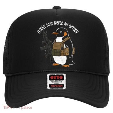Flight Was Never An Option Tactical Penguin Funny Meme Hat