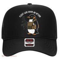 Flight Was Never An Option Tactical Penguin Funny Meme Hat thumb 0