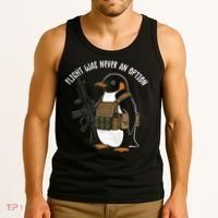 Flight Was Never An Option Tactical Penguin Funny Meme Tank Top thumb 3