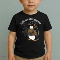 Flight Was Never An Option Tactical Penguin Funny Meme Toddler T-Shirt thumb 2