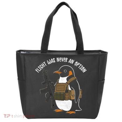 Flight Was Never An Option Tactical Penguin Funny Meme Tote Bag