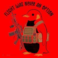 Flight Was Never An Option Tactical Penguin Funny Meme Santa Hat thumb 1