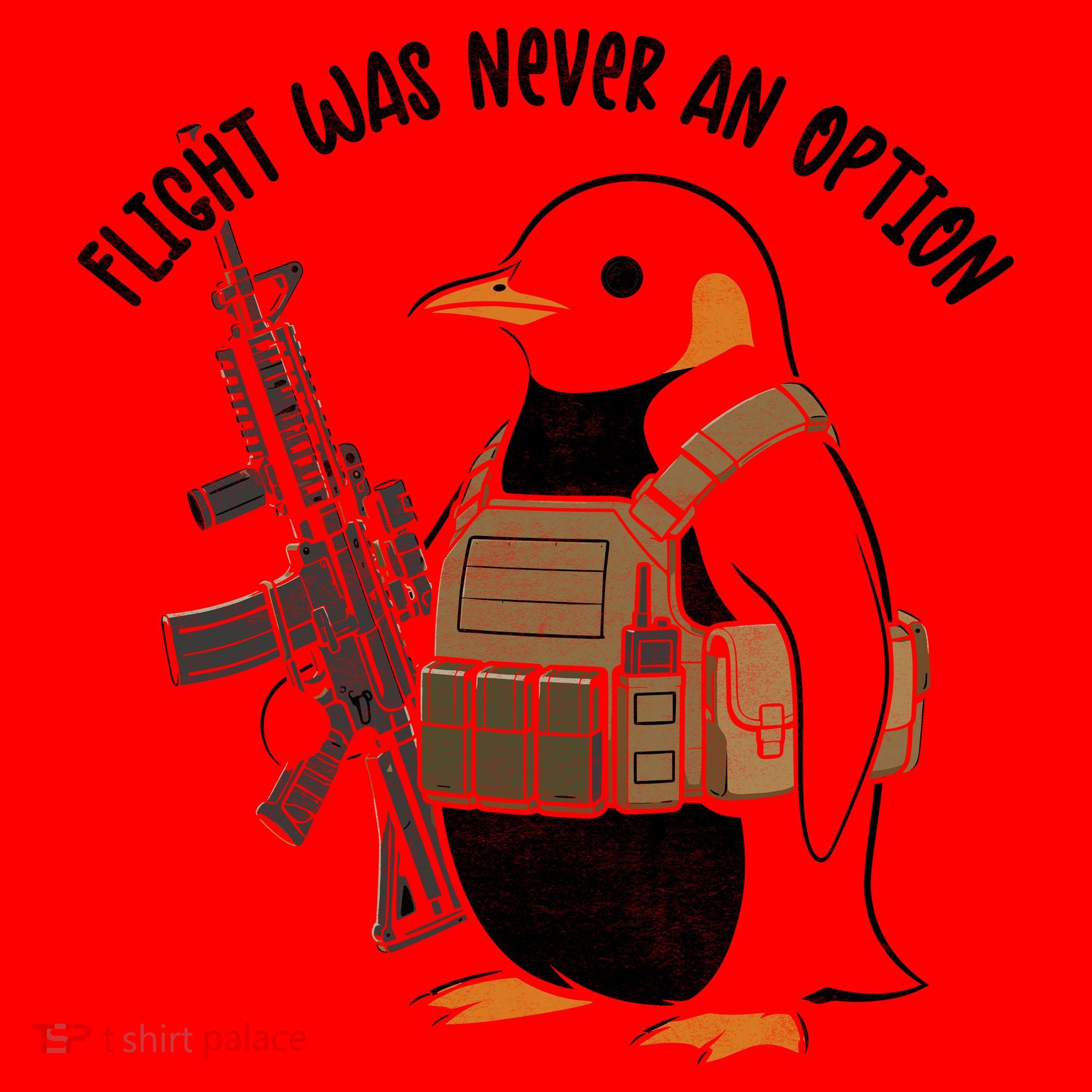Flight Was Never An Option Tactical Penguin Funny Meme Santa Hat