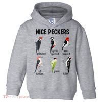 Funny Woodpecker Nice Peckers Bird Watching Toddler Hoodie thumb 0
