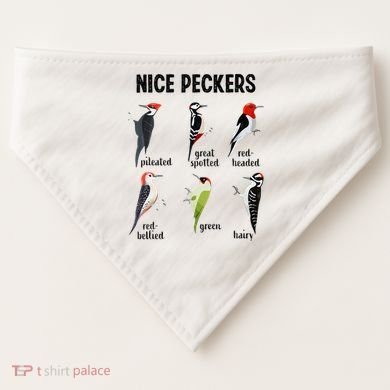 Funny Woodpecker Nice Peckers Bird Watching USA-Made Doggie Bandana