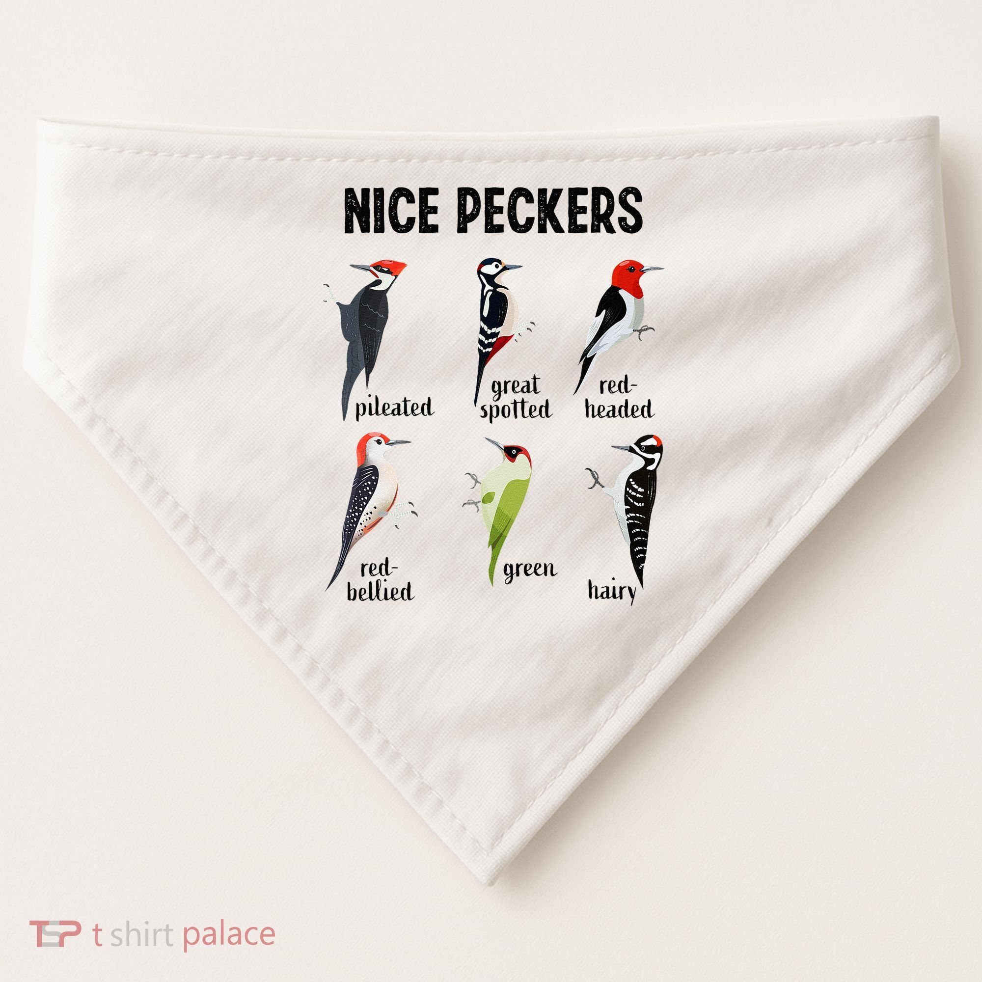 Funny Woodpecker Nice Peckers Bird Watching USA-Made Doggie Bandana