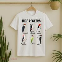 Funny Woodpecker Nice Peckers Bird Watching T-Shirt thumb 2