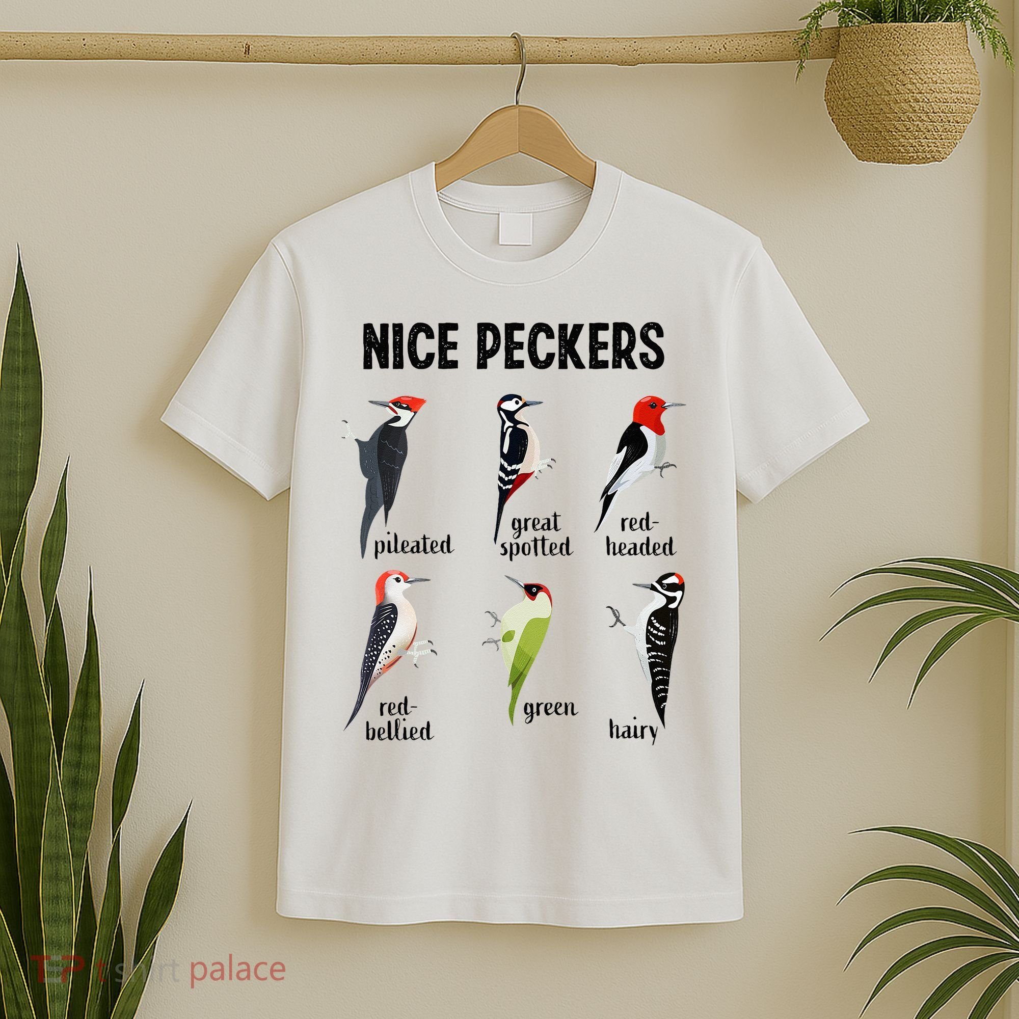 Funny Woodpecker Nice Peckers Bird Watching T-Shirt