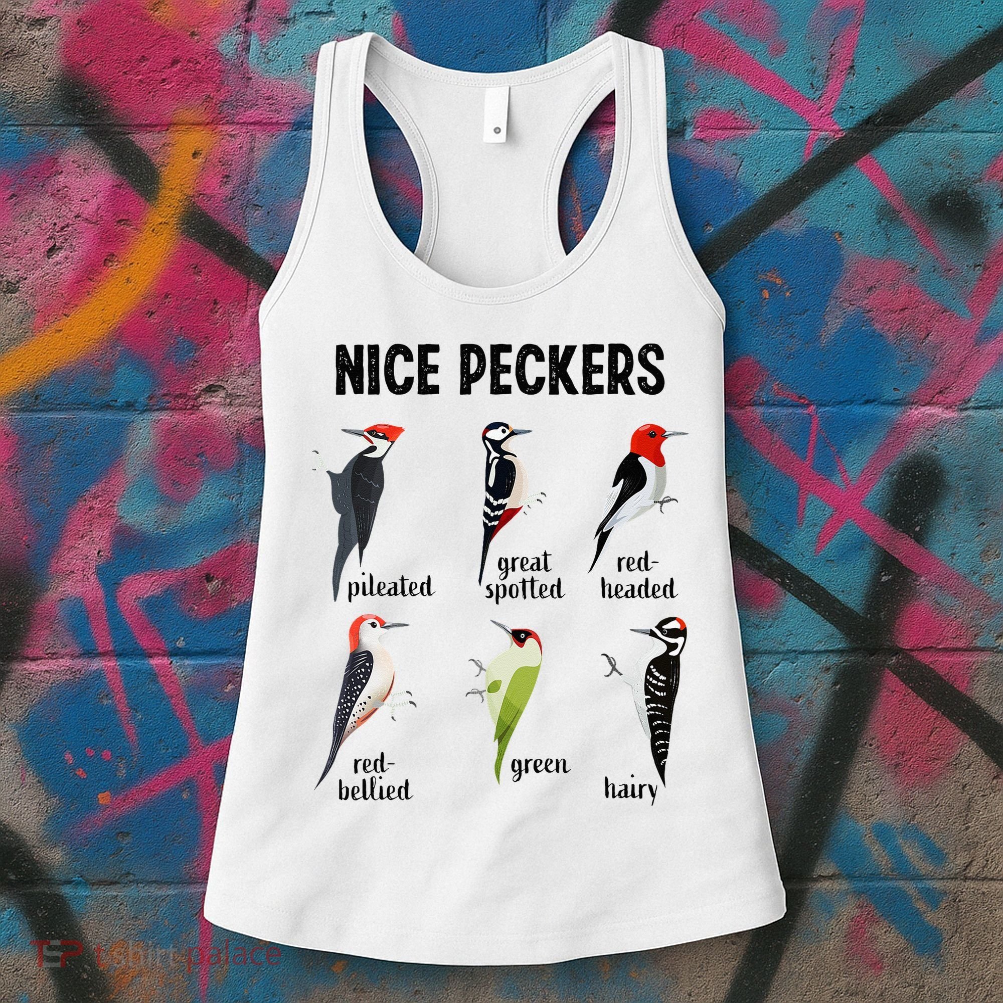 Funny Woodpecker Nice Peckers Bird Watching Women's Tank Top